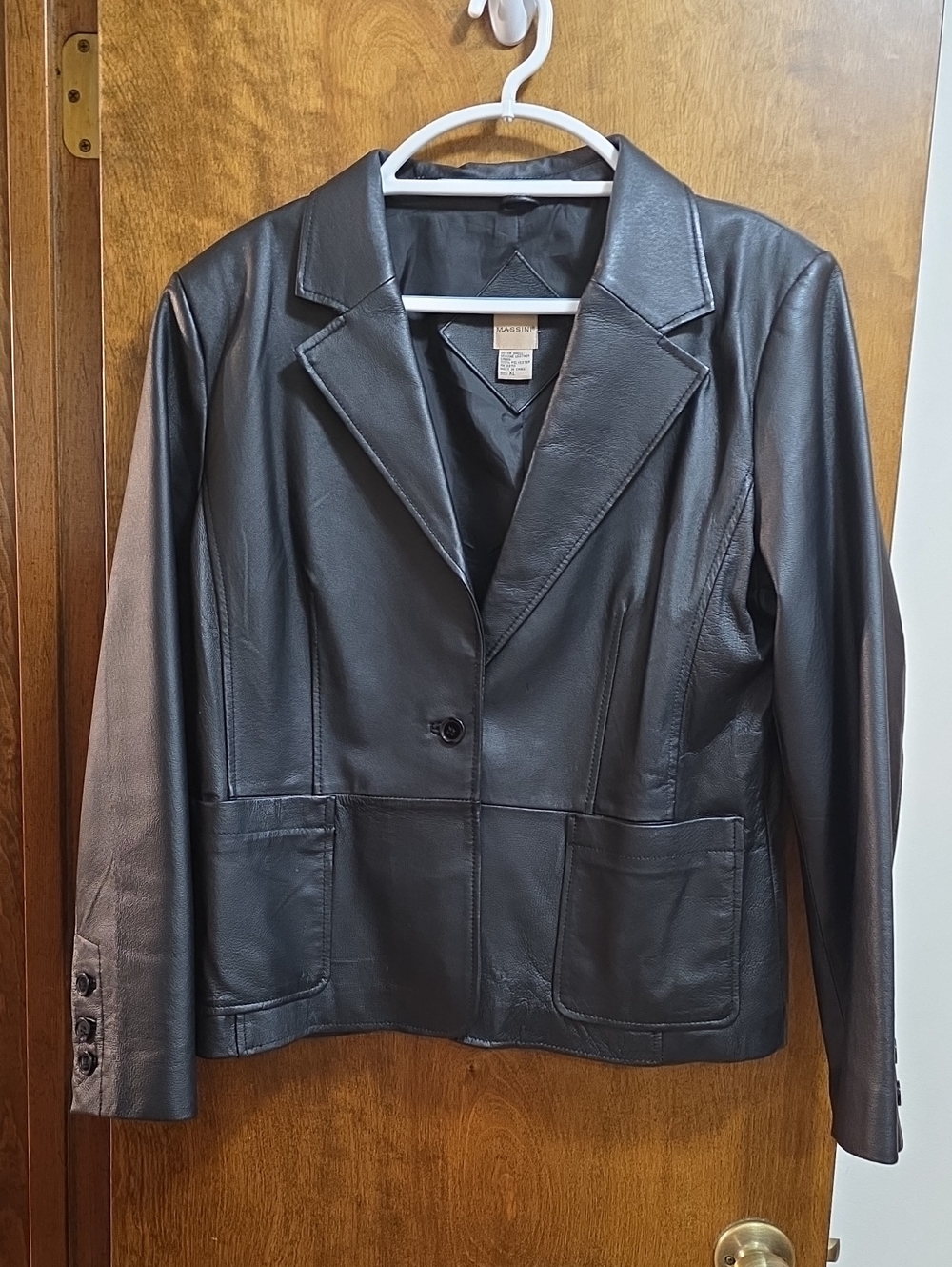 Massini Black Leather Womens Jacket
